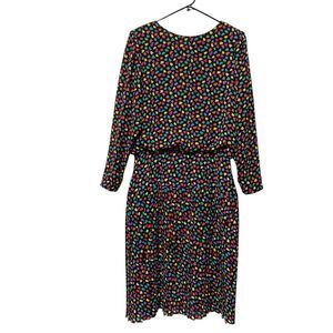 Vintage Jordan Ari Dress Size 14 Tulip Print Long Sleeve Pleated Skirt